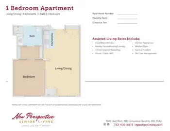 Floorplan of New Perspective Columbia Heights, Assisted Living, Memory Care, Columbia Heights, MN 3