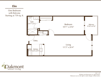 Floorplan of Oakmont of Fair Oaks, Assisted Living, Fair Oaks, CA 4