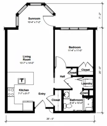 Floorplan of Sartwell Place, Assisted Living, Whitefield, NH 2