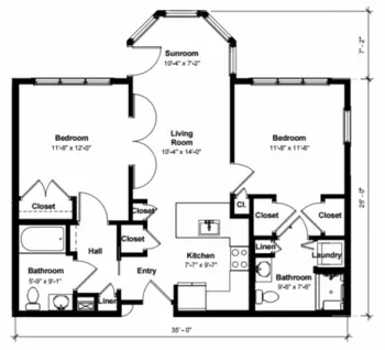 Floorplan of Sartwell Place, Assisted Living, Whitefield, NH 3