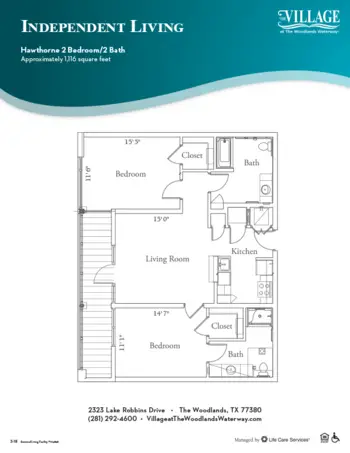 Floorplan of The Village at the Woodlands Waterway, Assisted Living, The Woodlands, TX 4
