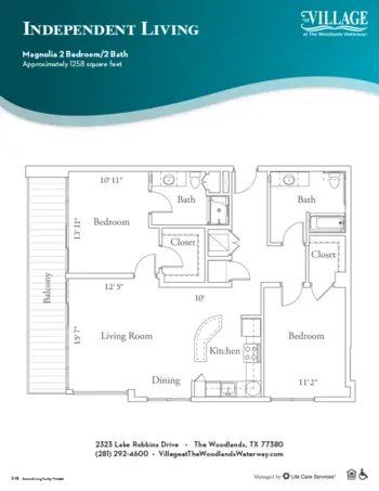 Floorplan of The Village at the Woodlands Waterway, Assisted Living, The Woodlands, TX 8
