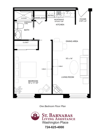 Floorplan of Washington Place, Assisted Living, Gibsonia, PA 1