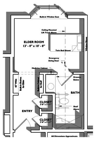 Floorplan of White Oak Cottages, Assisted Living, Westwood, MA 1
