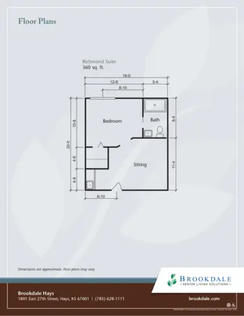 Floorplan of Brookdale Hays, Assisted Living, Hays, KS 2