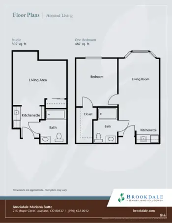 Floorplan of Brookdale Mariana Butte, Assisted Living, Loveland, CO 1