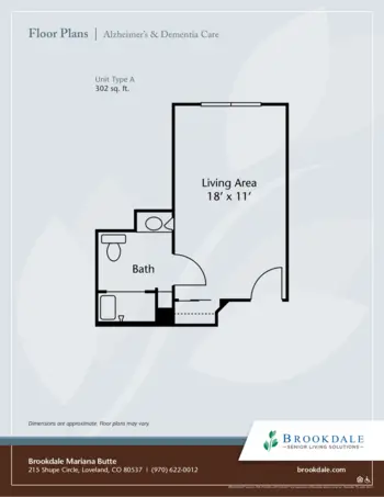 Floorplan of Brookdale Mariana Butte, Assisted Living, Loveland, CO 2