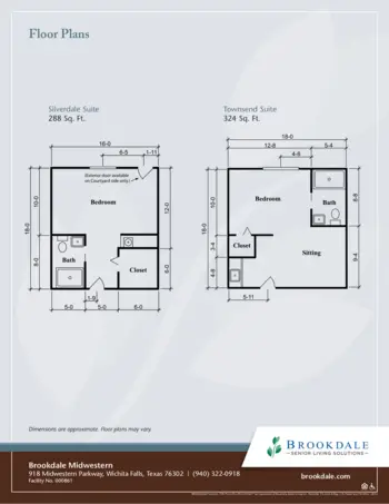 Floorplan of Brookdale Midwestern, Assisted Living, Wichita Falls, TX 1