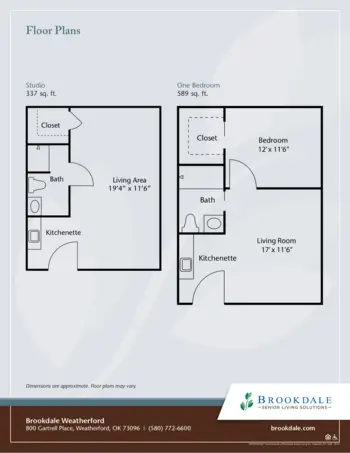 Floorplan of Brookdale Weatherford, Assisted Living, Weatherford, OK 1