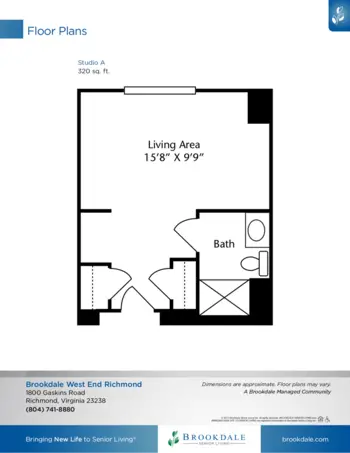 Floorplan of Brookdale West End Richmond, Assisted Living, Memory Care, Henrico, VA 1
