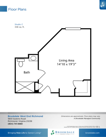 Floorplan of Brookdale West End Richmond, Assisted Living, Memory Care, Henrico, VA 3