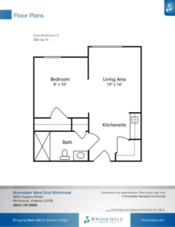 Floorplan of Brookdale West End Richmond, Assisted Living, Memory Care, Henrico, VA 4