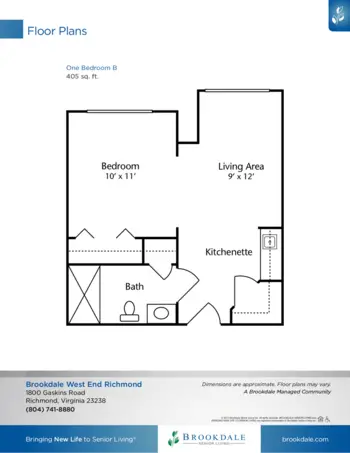 Floorplan of Brookdale West End Richmond, Assisted Living, Memory Care, Henrico, VA 5