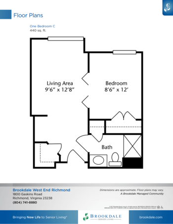 Floorplan of Brookdale West End Richmond, Assisted Living, Memory Care, Henrico, VA 6