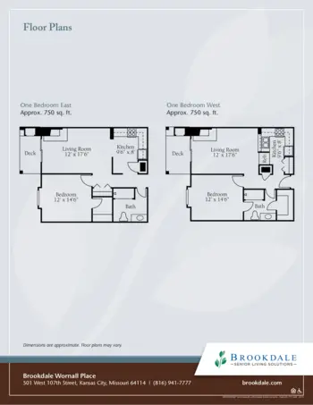 Floorplan of Brookdale Wornall Place, Assisted Living, Kansas City, MO 1