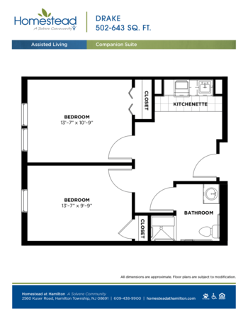 Floorplan of Homestead at Hamilton, Assisted Living, Hamilton, NJ 14