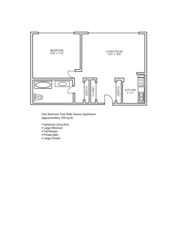 Floorplan of Mount Angel Towers, Assisted Living, Mount Angel, OR 5