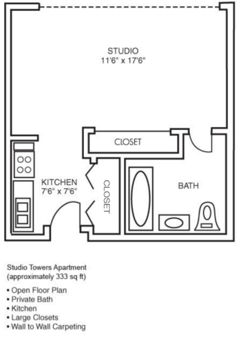 Floorplan of Mount Angel Towers, Assisted Living, Mount Angel, OR 8
