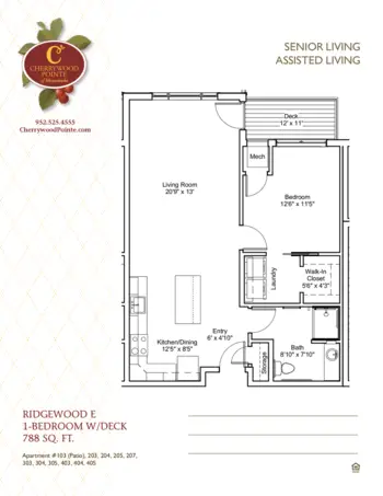 Floorplan of Senior Living at Minnetonka, Assisted Living, Memory Care, Minnetonka, MN 4