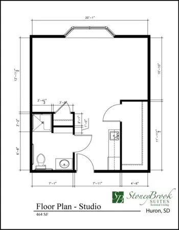 Floorplan of Stoneybrook Suites of Huron, Assisted Living, Huron, SD 5
