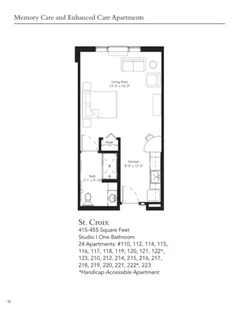 Floorplan of The Waters of Oakdale, Assisted Living, Memory Care, Oakdale, MN 12