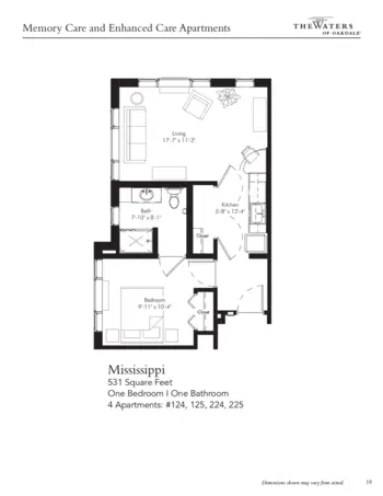 Floorplan of The Waters of Oakdale, Assisted Living, Memory Care, Oakdale, MN 13