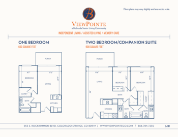 Floorplan of ViewPointe, Assisted Living, Colorado Springs, CO 1