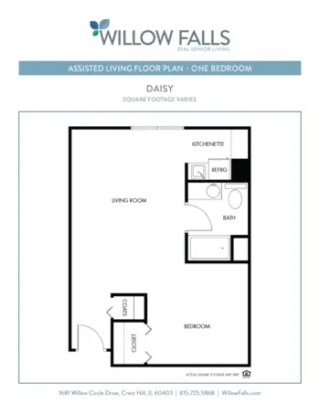 Floorplan of Willow Falls, Assisted Living, Crest Hill, IL 2