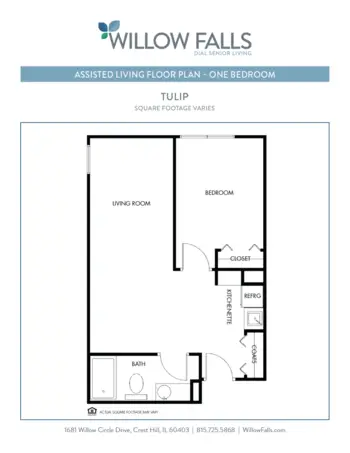 Floorplan of Willow Falls, Assisted Living, Crest Hill, IL 11
