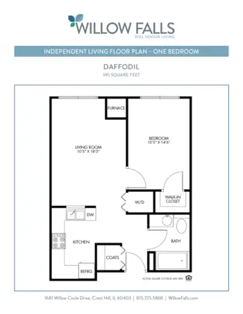 Floorplan of Willow Falls, Assisted Living, Crest Hill, IL 20