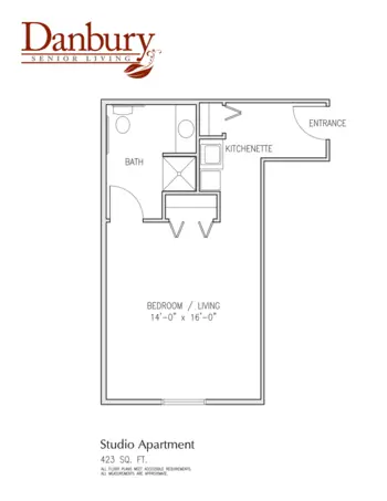Floorplan of Wooster Danbury, Assisted Living, Wooster, OH 2