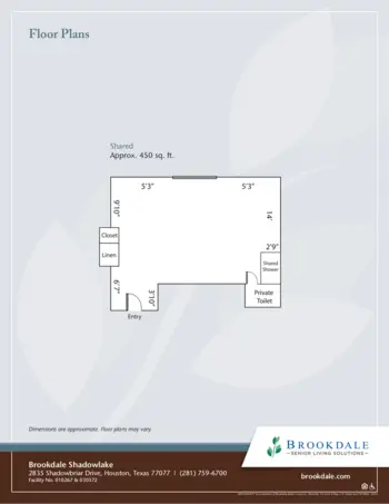 Floorplan of Brookdale Shadowlake, Assisted Living, Houston, TX 3