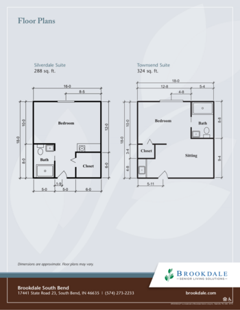 Floorplan of Brookdale South Bend, Assisted Living, South Bend, IN 1