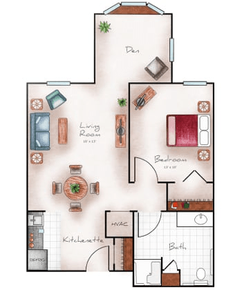 Floorplan of Heritage at College View, Assisted Living, Memory Care, Hastings, NE 1