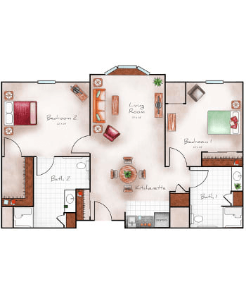 Floorplan of Heritage at College View, Assisted Living, Memory Care, Hastings, NE 3