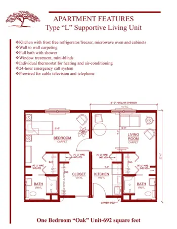 Floorplan of Knollwood Retirement Center - Caseyville, Assisted Living, Caseyville, IL 5