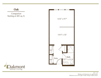 Floorplan of Oakmont of Huntington Beach, Assisted Living, Huntington Beach, CA 5