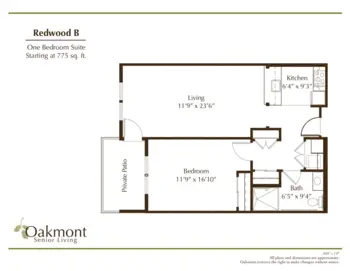 Floorplan of Oakmont of Huntington Beach, Assisted Living, Huntington Beach, CA 8