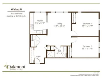 Floorplan of Oakmont of Huntington Beach, Assisted Living, Huntington Beach, CA 10