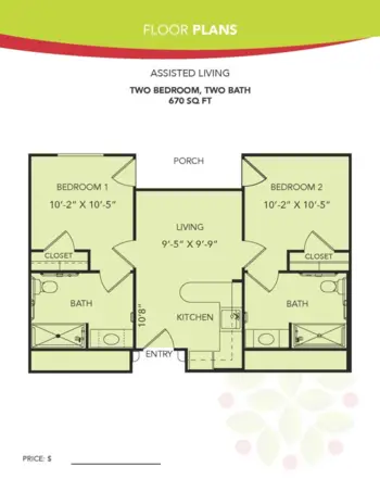 Floorplan of Orchard Park of Permian Basin, Assisted Living, Odessa, TX 8