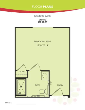 Floorplan of Orchard Park of Permian Basin, Assisted Living, Odessa, TX 9