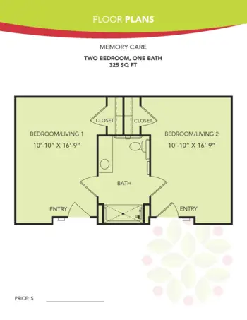 Floorplan of Orchard Park of Permian Basin, Assisted Living, Odessa, TX 11