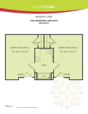 Floorplan of Orchard Park of Permian Basin, Assisted Living, Odessa, TX 12