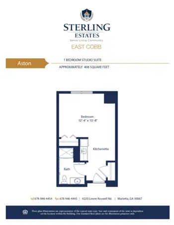 Floorplan of Sterling Estates of East Cobb, Assisted Living, Marietta, GA 15
