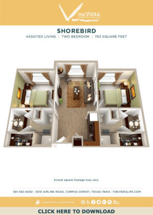 Floorplan of The Viera Senior Living, Assisted Living, Corpus Christi, TX 5