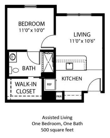 Floorplan of The Waterford at Levis Commons, Assisted Living, Perrysburg, OH 1
