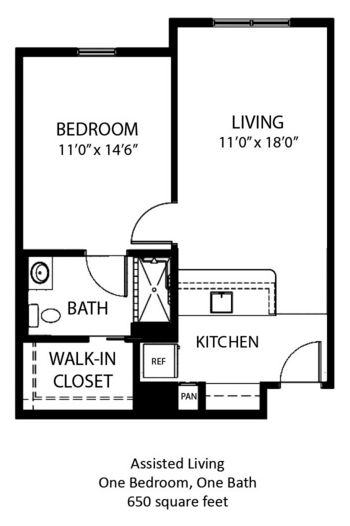 Floorplan of The Waterford at Levis Commons, Assisted Living, Perrysburg, OH 2