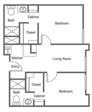 Floorplan of The Woodmark at Uptown, Assisted Living, Albuquerque, NM 1
