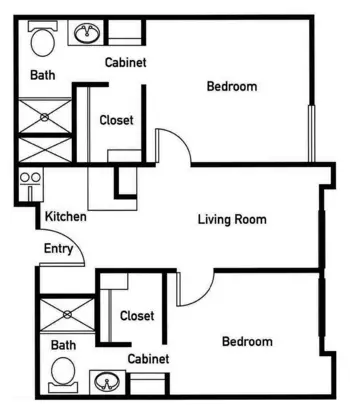 Floorplan of The Woodmark at Uptown, Assisted Living, Albuquerque, NM 4