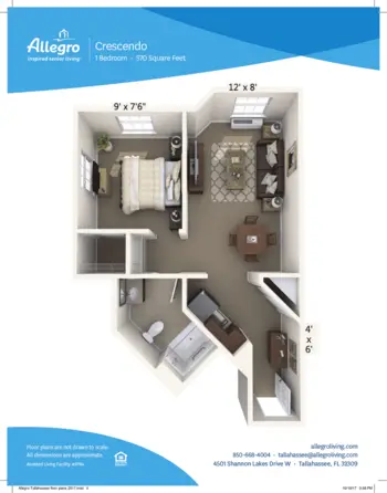 Floorplan of Allegro at Tallahassee, Assisted Living, Tallahassee, FL 7